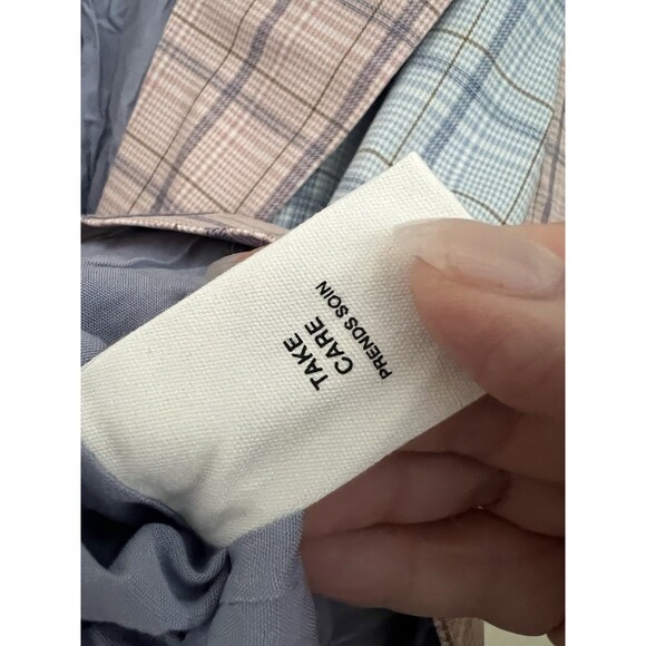 AVEC LES FILLES PINK BLUE TWO TONED PLAID BLAZER JACKET SIZE M - Picture 6 of 8